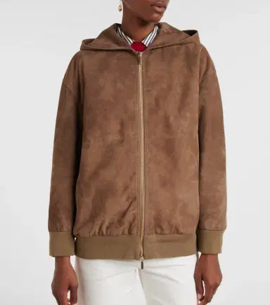 'S Max Mara 'S Max Mara Suede zip-up hoodie | Thumbnail 4 'S Max Mara 'S Max Mara Suede zip-up hoodie | Thumbnail 4