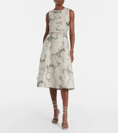 'S Max Mara Cotton-blend jacquard midi dress | Thumbnail 3 'S Max Mara Cotton-blend jacquard midi dress | Thumbnail 3