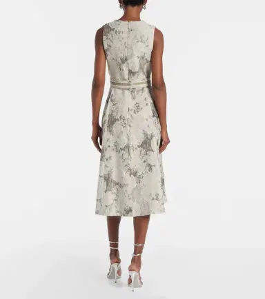 'S Max Mara Cotton-blend jacquard midi dress | Thumbnail 4 'S Max Mara Cotton-blend jacquard midi dress | Thumbnail 4