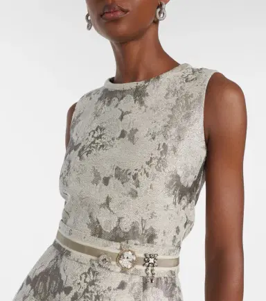 'S Max Mara Cotton-blend jacquard midi dress | Thumbnail 5 'S Max Mara Cotton-blend jacquard midi dress | Thumbnail 5