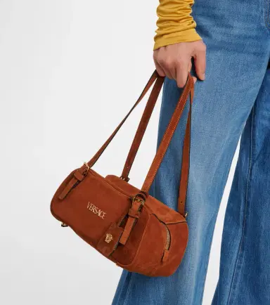 Versace Tag suede shoulder bag | Thumbnail 5 Versace Tag suede shoulder bag | Thumbnail 5