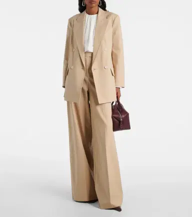 Max Mara Suez double-breasted cotton-blend blazer | Thumbnail 2 Max Mara Suez double-breasted cotton-blend blazer | Thumbnail 2