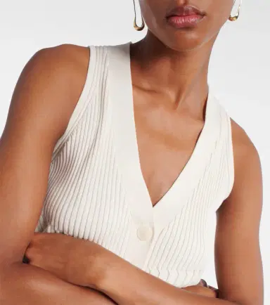 Max Mara Bimba ribbed-knit cotton-blend vest | Thumbnail 3 Max Mara Bimba ribbed-knit cotton-blend vest | Thumbnail 3