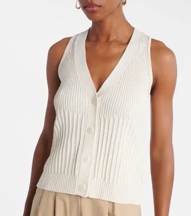 Max Mara Bimba ribbed-knit cotton-blend vest | Thumbnail 5 Max Mara Bimba ribbed-knit cotton-blend vest | Thumbnail 5