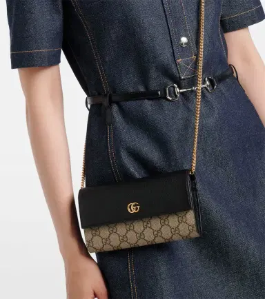 Gucci GG Marmont leather-trimmed wallet on chain | Thumbnail 6 Gucci GG Marmont leather-trimmed wallet on chain | Thumbnail 6