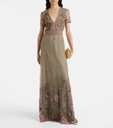 Costarellos Floral embellished gown | Thumbnail 5 Costarellos Floral embellished gown | Thumbnail 5