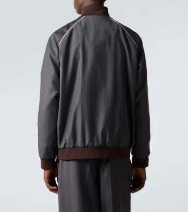 Miu Miu Logo pinstripe virgin wool track jacket | Thumbnail 2 Miu Miu Logo pinstripe virgin wool track jacket | Thumbnail 2