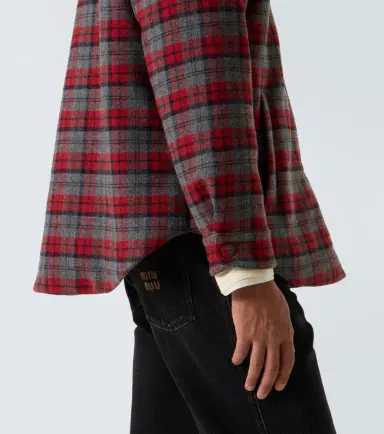 Miu Miu Plaid virgin wool down overshirt | Thumbnail 2 Miu Miu Plaid virgin wool down overshirt | Thumbnail 2