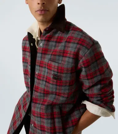 Miu Miu Plaid virgin wool down overshirt | Thumbnail 5 Miu Miu Plaid virgin wool down overshirt | Thumbnail 5