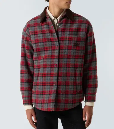 Miu Miu Plaid virgin wool down overshirt | Thumbnail 7 Miu Miu Plaid virgin wool down overshirt | Thumbnail 7