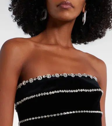 Costarellos Shaula crystal-embellished cotton velvet bustier gown | Thumbnail 4 Costarellos Shaula crystal-embellished cotton velvet bustier gown | Thumbnail 4