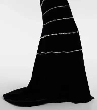 Costarellos Shaula crystal-embellished cotton velvet bustier gown | Thumbnail 5 Costarellos Shaula crystal-embellished cotton velvet bustier gown | Thumbnail 5