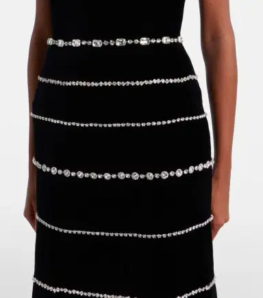 Costarellos Shaula crystal-embellished cotton velvet bustier gown | Thumbnail 6 Costarellos Shaula crystal-embellished cotton velvet bustier gown | Thumbnail 6