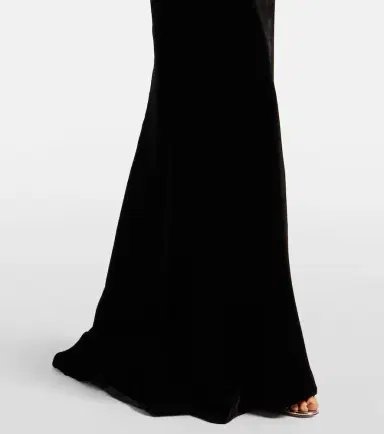Costarellos Serisa embellished lace-trimmed velvet gown | Thumbnail 4 Costarellos Serisa embellished lace-trimmed velvet gown | Thumbnail 4