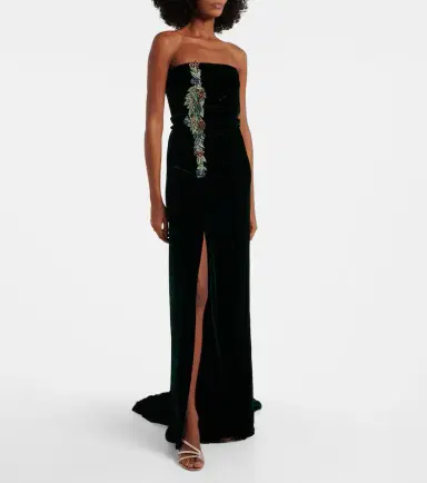 Costarellos Brisha caped embellished velvet gown | Thumbnail 5 Costarellos Brisha caped embellished velvet gown | Thumbnail 5