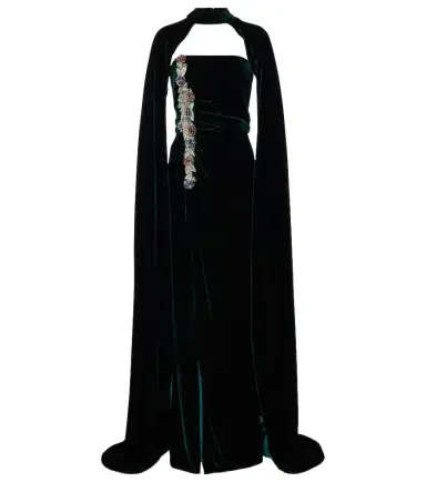 Costarellos Brisha caped embellished velvet gown | Thumbnail 1 Costarellos Brisha caped embellished velvet gown | Thumbnail 1
