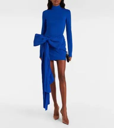David Koma Bow-detail jersey minidress | Thumbnail 2 David Koma Bow-detail jersey minidress | Thumbnail 2