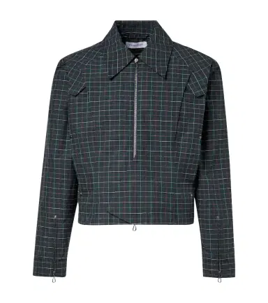 Kiko Kostadinov Kraner checked cotton-blend jacket | Thumbnail 1 Kiko Kostadinov Kraner checked cotton-blend jacket | Thumbnail 1