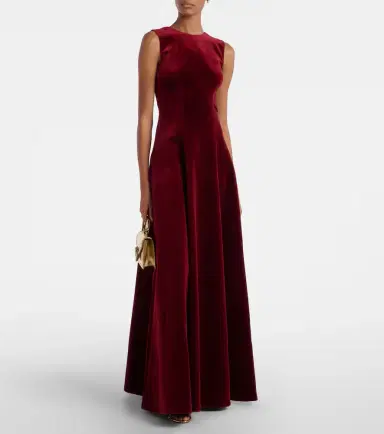Emilia Wickstead Nodin cotton velvet gown | Thumbnail 3 Emilia Wickstead Nodin cotton velvet gown | Thumbnail 3