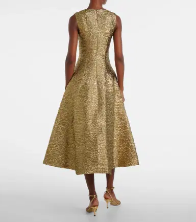 Emilia Wickstead Mara metallic-effect seersucker midi dress | Thumbnail 2 Emilia Wickstead Mara metallic-effect seersucker midi dress | Thumbnail 2
