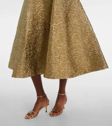 Emilia Wickstead Mara metallic-effect seersucker midi dress | Thumbnail 5 Emilia Wickstead Mara metallic-effect seersucker midi dress | Thumbnail 5
