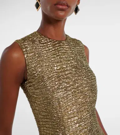 Emilia Wickstead Mara metallic-effect seersucker midi dress | Thumbnail 6 Emilia Wickstead Mara metallic-effect seersucker midi dress | Thumbnail 6
