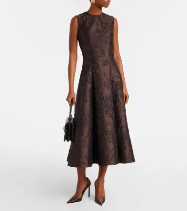 Emilia Wickstead Flared embroidered midi dress | Thumbnail 3 Emilia Wickstead Flared embroidered midi dress | Thumbnail 3
