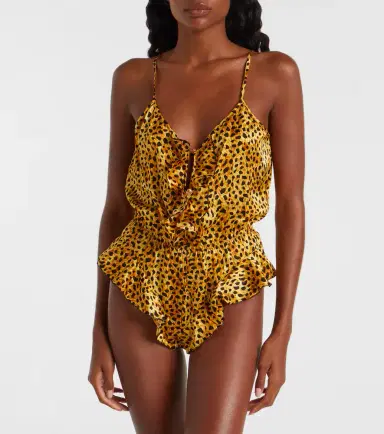 Versace Leopard-print silk satin bodysuit | Thumbnail 6 Versace Leopard-print silk satin bodysuit | Thumbnail 6