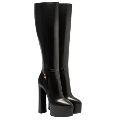 Saint Laurent Nico leather platform knee-high boots | Thumbnail 1 Saint Laurent Nico leather platform knee-high boots | Thumbnail 1