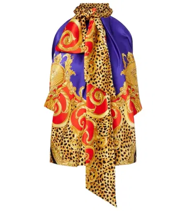 Versace Bow-detail printed silk satin top | Thumbnail 1 Versace Bow-detail printed silk satin top | Thumbnail 1