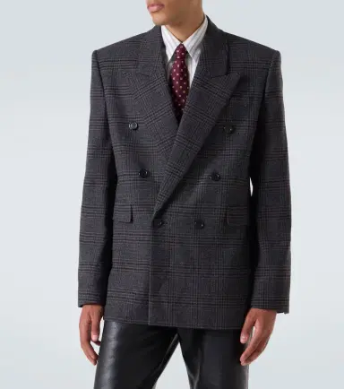 Saint Laurent Checked wool and cashmere blazer | Thumbnail 3 Saint Laurent Checked wool and cashmere blazer | Thumbnail 3