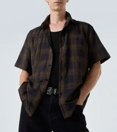 Saint Laurent Tartan checked cotton voile shirt | Thumbnail 5 Saint Laurent Tartan checked cotton voile shirt | Thumbnail 5