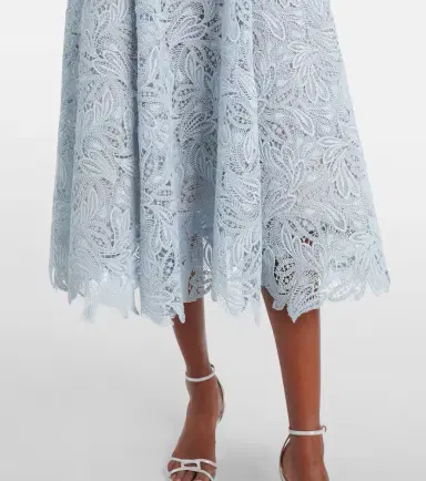 Oscar de la Renta Belted floral lace midi dress | Thumbnail 6 Oscar de la Renta Belted floral lace midi dress | Thumbnail 6