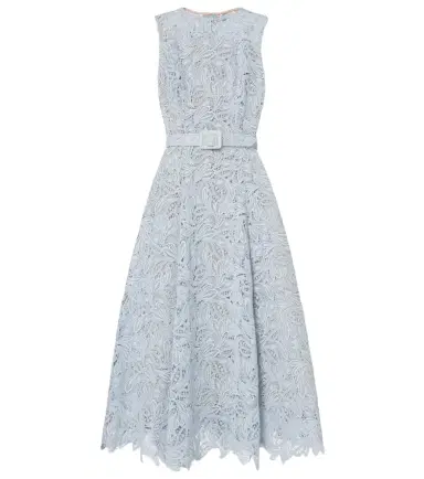 Oscar de la Renta Belted floral lace midi dress | Thumbnail 1 Oscar de la Renta Belted floral lace midi dress | Thumbnail 1