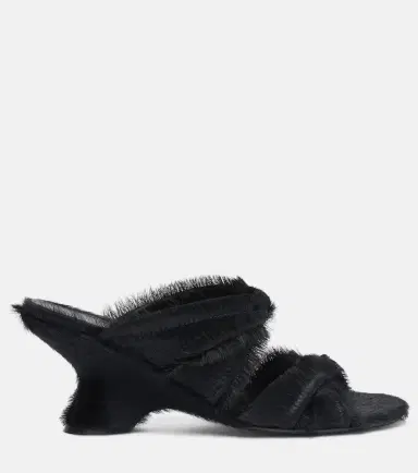 Dries Van Noten Calf hair wedge sandals | Thumbnail 4 Dries Van Noten Calf hair wedge sandals | Thumbnail 4