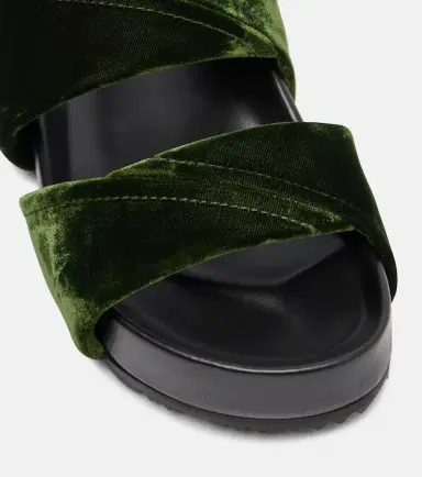 Dries Van Noten Leather-trimmed velvet slides | Thumbnail 3 Dries Van Noten Leather-trimmed velvet slides | Thumbnail 3
