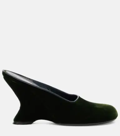 Dries Van Noten 95 velvet wedges | Thumbnail 2 Dries Van Noten 95 velvet wedges | Thumbnail 2