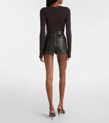 Alex Perry Low-rise leather micro shorts | Thumbnail 4 Alex Perry Low-rise leather micro shorts | Thumbnail 4