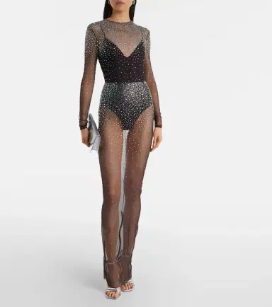 Alex Perry Crystal-embellished mesh maxi dress | Thumbnail 4 Alex Perry Crystal-embellished mesh maxi dress | Thumbnail 4