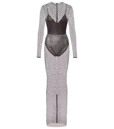 Alex Perry Crystal-embellished mesh maxi dress | Thumbnail 1 Alex Perry Crystal-embellished mesh maxi dress | Thumbnail 1