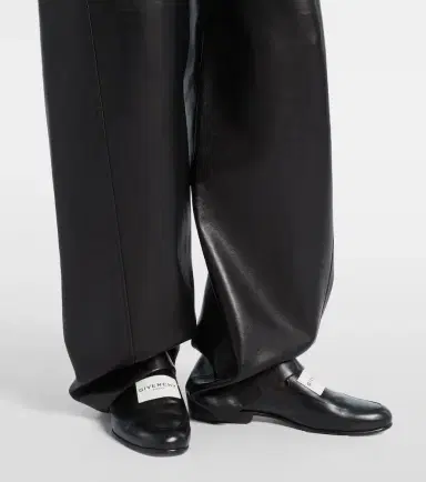 Givenchy High-rise leather barrel-leg pants | Thumbnail 3 Givenchy High-rise leather barrel-leg pants | Thumbnail 3