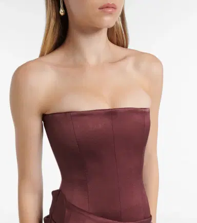 Alex Perry Draped crêpe satin corset gown | Thumbnail 5 Alex Perry Draped crêpe satin corset gown | Thumbnail 5