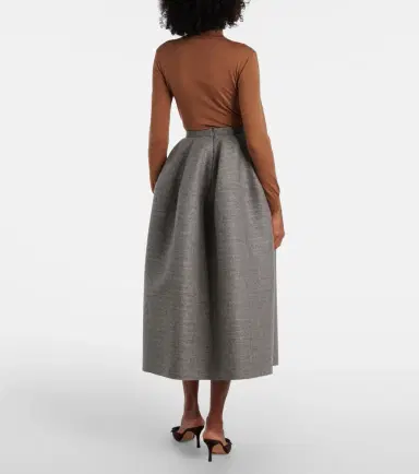 Erdem Striped wool and mohair flannel midi skirt | Thumbnail 3 Erdem Striped wool and mohair flannel midi skirt | Thumbnail 3