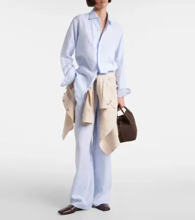 Loro Piana Valerio high-rise linen wide-leg pants | Thumbnail 2 Loro Piana Valerio high-rise linen wide-leg pants | Thumbnail 2