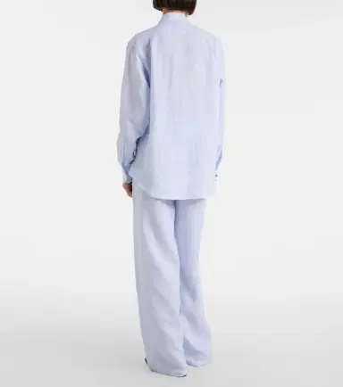 Loro Piana Valerio high-rise linen wide-leg pants | Thumbnail 4 Loro Piana Valerio high-rise linen wide-leg pants | Thumbnail 4