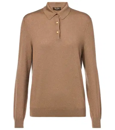 Loro Piana Luciole cashmere-blend polo sweater | Thumbnail 1 Loro Piana Luciole cashmere-blend polo sweater | Thumbnail 1