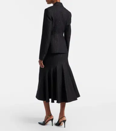 Erdem Pinstripe wool midi skirt | Thumbnail 6 Erdem Pinstripe wool midi skirt | Thumbnail 6