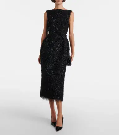Erdem Lurex fil coupé midi dress | Thumbnail 3 Erdem Lurex fil coupé midi dress | Thumbnail 3