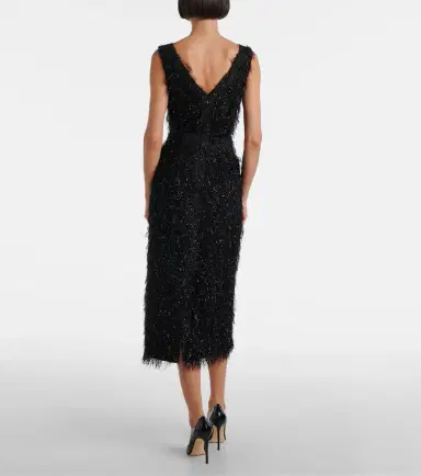 Erdem Lurex fil coupé midi dress | Thumbnail 5 Erdem Lurex fil coupé midi dress | Thumbnail 5