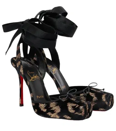 Christian Louboutin Cassia 100 velvet and lamé pumps | Thumbnail 1 Christian Louboutin Cassia 100 velvet and lamé pumps | Thumbnail 1